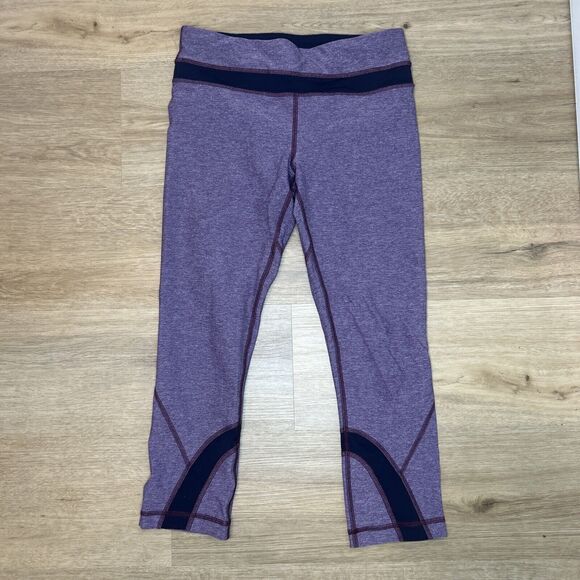 Lululemon Woman’s 6 Purple Run Inspire Crop II Leggings Zipper Pocket Adjust - Picture 1 of 6